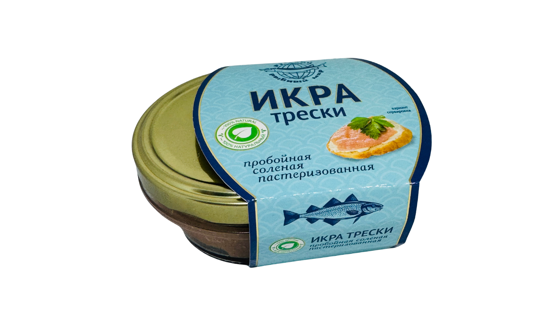 Икра трески пробойная соленая пастеризованная