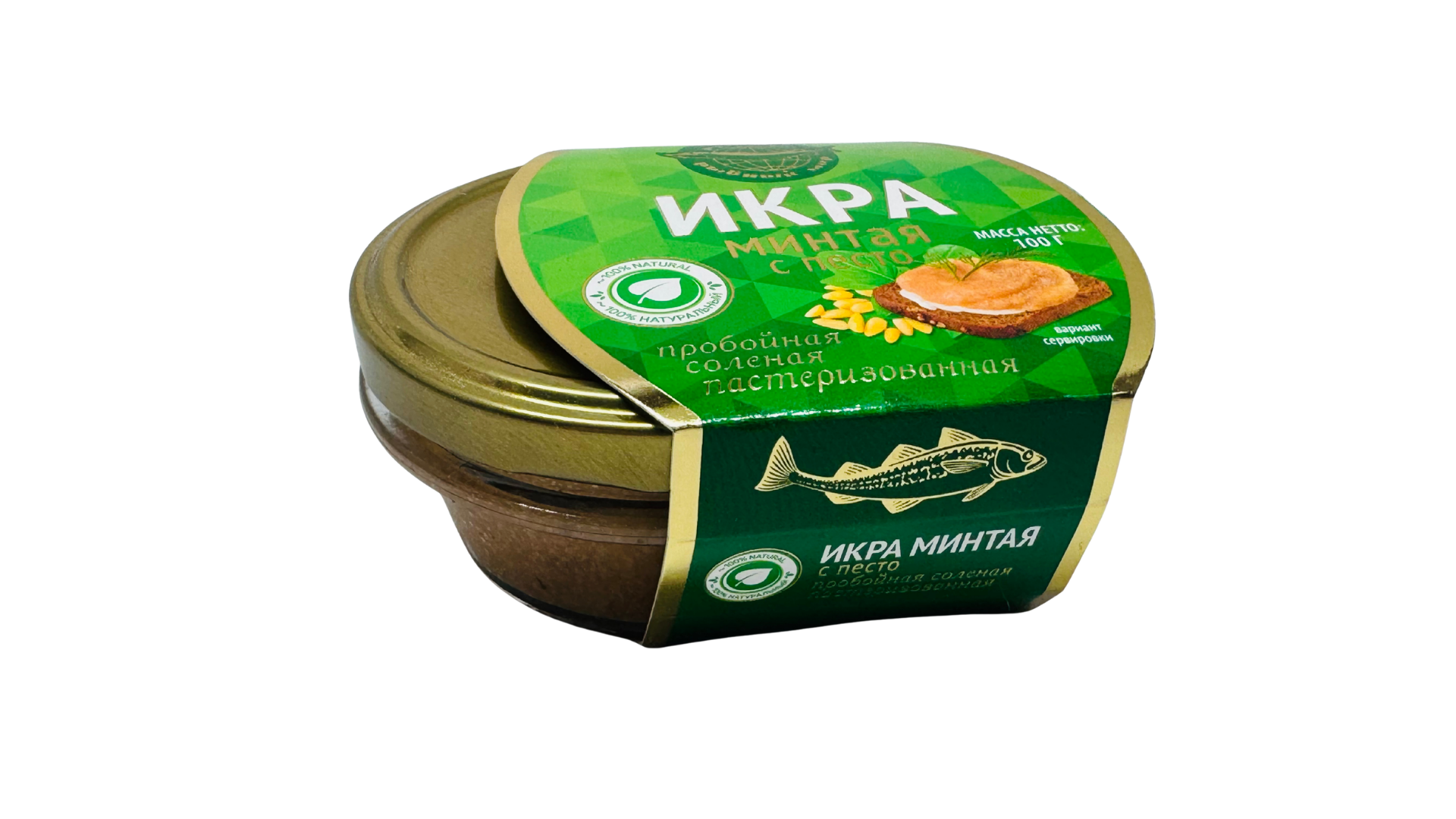 Икра минтая с песто пробойная солёная пастеризованная